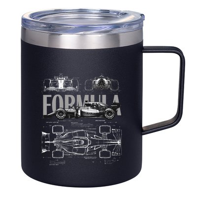 Formula Racing Car Silhouette Mechanical Engineering Design 12oz Stainless Steel Coffee Mug