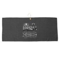 Formula Racing Car Silhouette Mechanical Engineering Design Large Microfiber Waffle Golf Towel