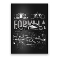 Formula Racing Car Silhouette Mechanical Engineering Design Poster