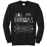 Formula Racing Car Silhouette Mechanical Engineering Design Tall Sweatshirt