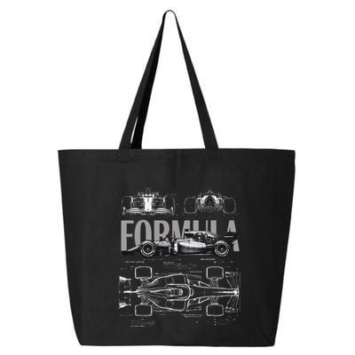 Formula Racing Car Silhouette Mechanical Engineering Design 25L Jumbo Tote