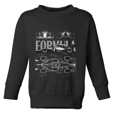 Formula Racing Car Silhouette Mechanical Engineering Design Toddler Sweatshirt