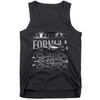Formula Racing Car Silhouette Mechanical Engineering Design Tank Top
