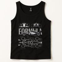 Formula Racing Car Silhouette Mechanical Engineering Design Tank Top