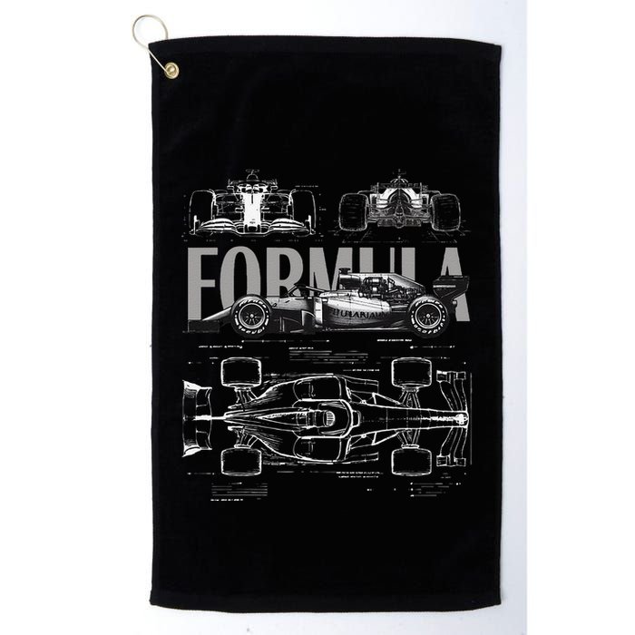 Formula Racing Car Silhouette Mechanical Engineering Design Golf Towel