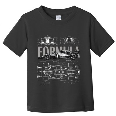 Formula Racing Car Silhouette Mechanical Engineering Design Toddler T-Shirt
