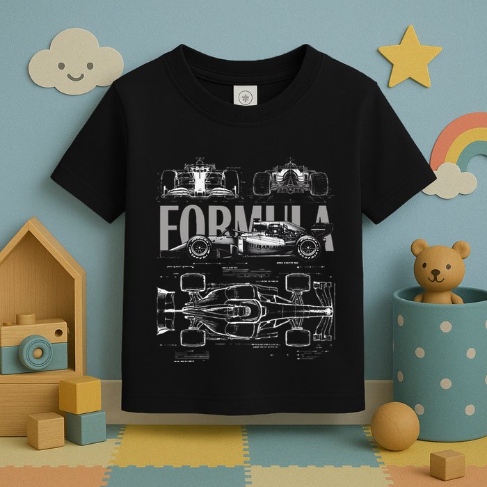 Formula Racing Car Silhouette Mechanical Engineering Design Toddler T-Shirt