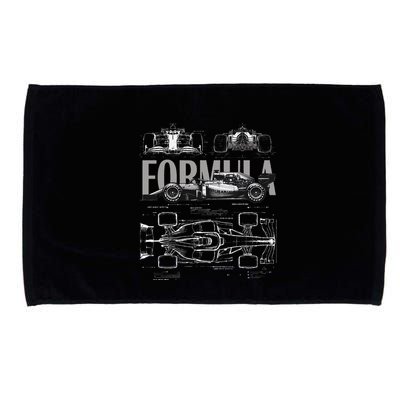Formula Racing Car Silhouette Mechanical Engineering Design Microfiber Hand Towel