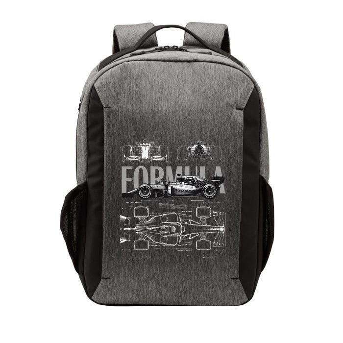 Formula Racing Car Silhouette Mechanical Engineering Design Vector Backpack