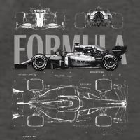 Formula Racing Car Silhouette Mechanical Engineering Design Vector Backpack