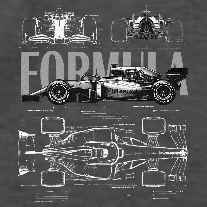 Formula Racing Car Silhouette Mechanical Engineering Design Vector Backpack