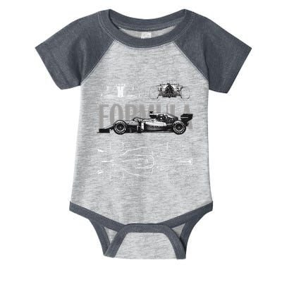Formula Racing Car Silhouette Mechanical Engineering Design Infant Baby Jersey Bodysuit