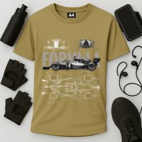 Formula Racing Car Silhouette Mechanical Engineering Design Performance Shirt