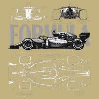 Formula Racing Car Silhouette Mechanical Engineering Design Performance Shirt
