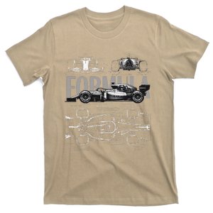 Formula Racing Car Silhouette Mechanical Engineering Design T-Shirt