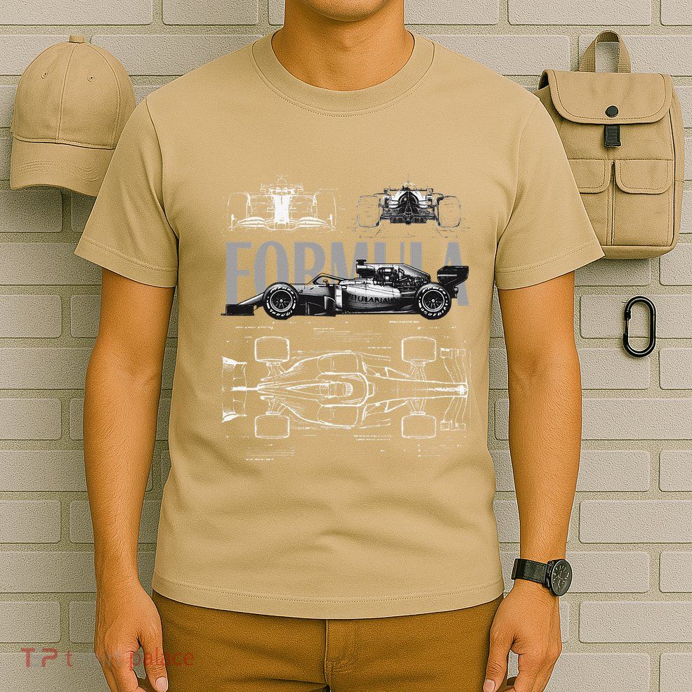 Formula Racing Car Silhouette Mechanical Engineering Design T-Shirt
