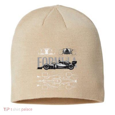 Formula Racing Car Silhouette Mechanical Engineering Design Sustainable Beanie
