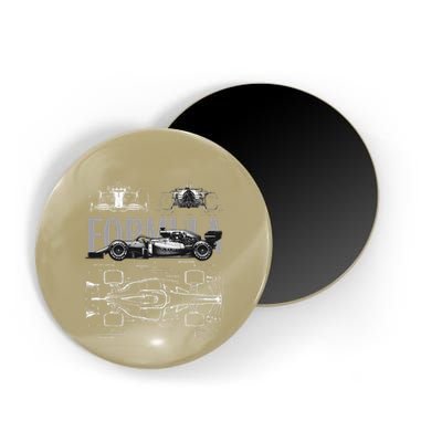 Formula Racing Car Silhouette Mechanical Engineering Design Magnet
