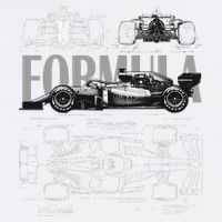 Formula Racing Car Silhouette Mechanical Engineering Design Garment-Dyed Sweatshirt