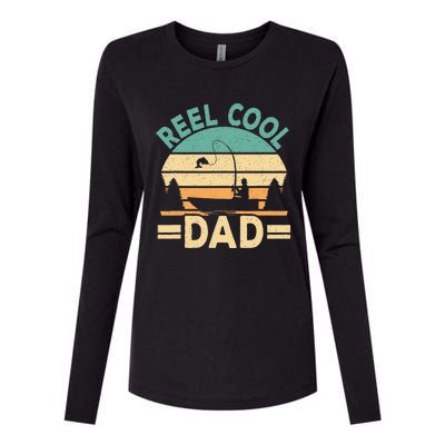 Funny Reel Cool Dad Fishing Fisherman Daddy Fathers Day Womens Cotton Relaxed Long Sleeve T-Shirt