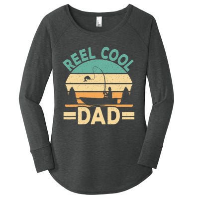 Funny Reel Cool Dad Fishing Fisherman Daddy Fathers Day Women's Perfect Tri Tunic Long Sleeve Shirt