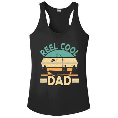 Funny Reel Cool Dad Fishing Fisherman Daddy Fathers Day Ladies PosiCharge Competitor Racerback Tank