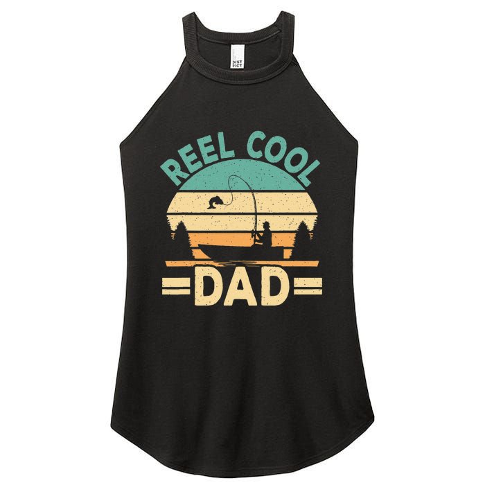 Funny Reel Cool Dad Fishing Fisherman Daddy Fathers Day Women's Perfect Tri Rocker Tank