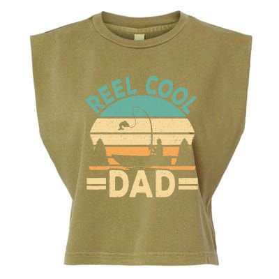 Funny Reel Cool Dad Fishing Fisherman Daddy Fathers Day Garment-Dyed Women's Muscle Tee