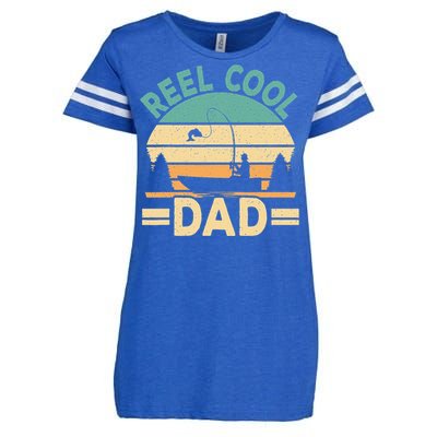 Funny Reel Cool Dad Fishing Fisherman Daddy Fathers Day Enza Ladies Jersey Football T-Shirt