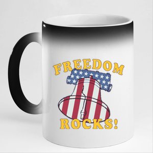 Freedom Rocks Cool Gift 11oz Black Color Changing Mug