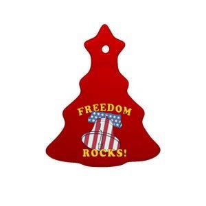 Freedom Rocks Cool Gift Ceramic Tree Ornament