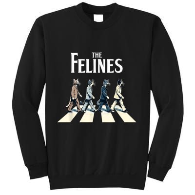 Felines Retro Cat Rock Music Gift Funny Cat Sweatshirt