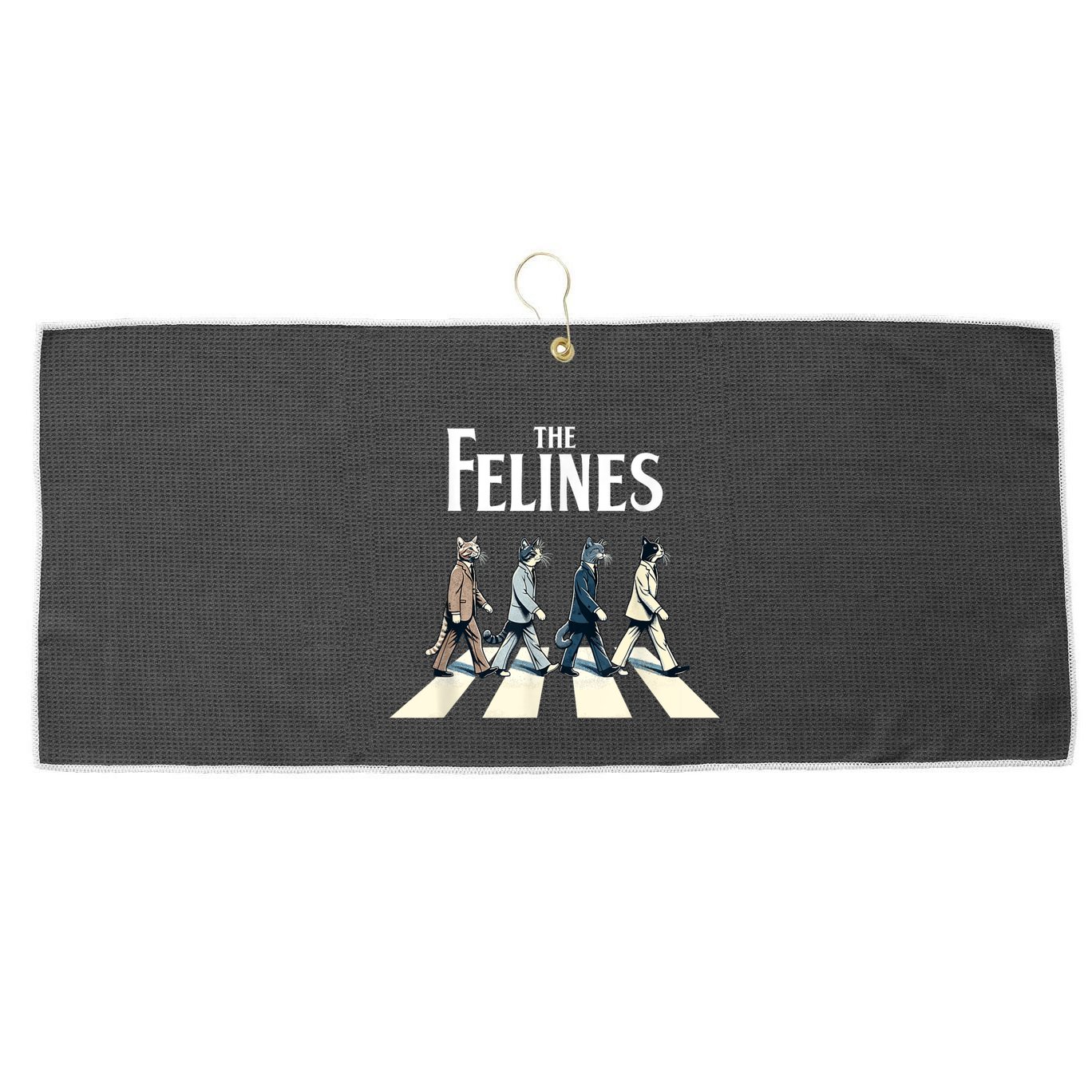 Felines Retro Cat Rock Music Gift Funny Cat Large Microfiber Waffle Golf Towel