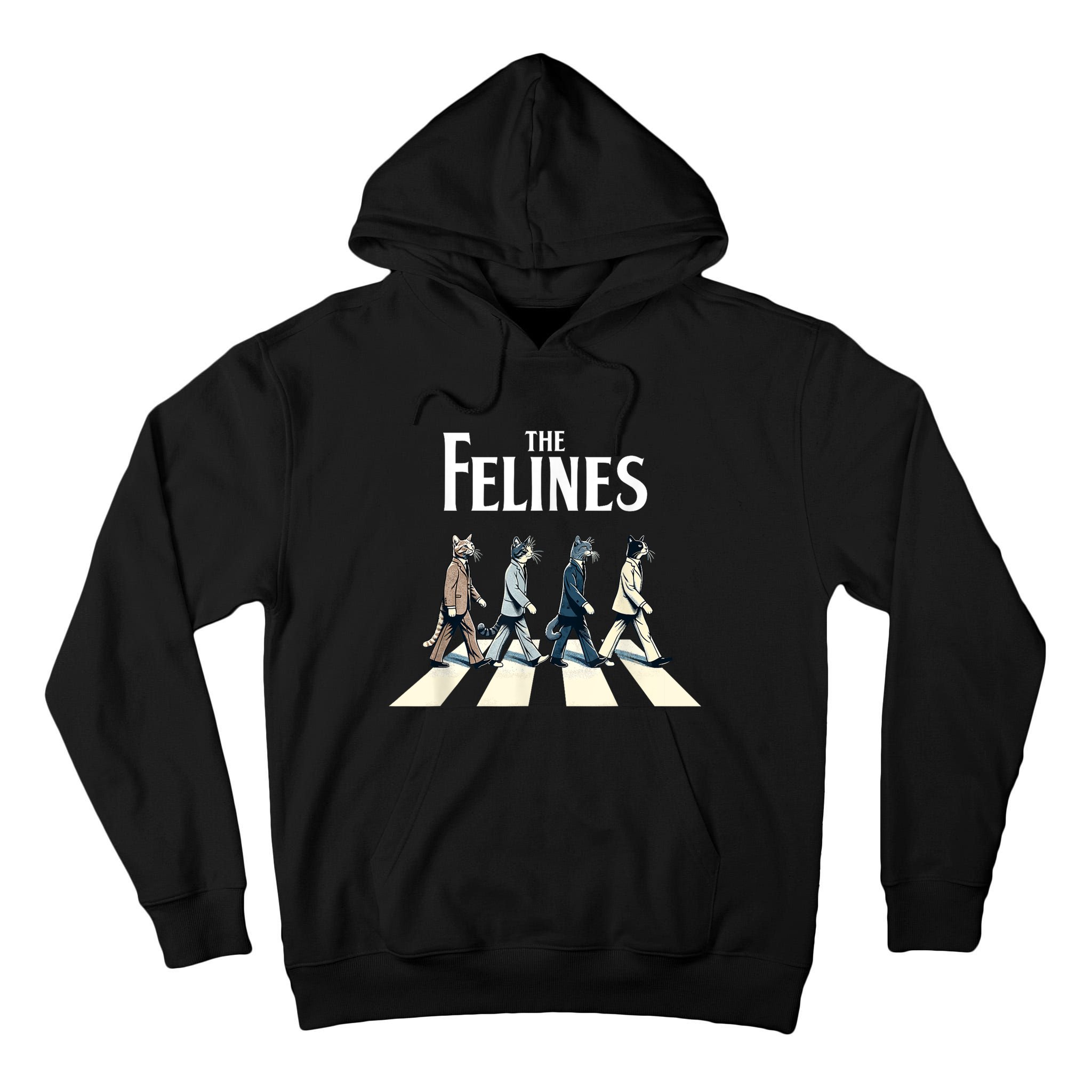 Felines Retro Cat Rock Music Gift Funny Cat Tall Hoodie