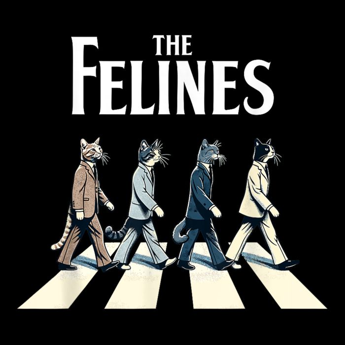 Felines Retro Cat Rock Music Gift Funny Cat Women's V-Neck T-Shirt