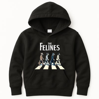 Felines Retro Cat Rock Music Gift Funny Cat Kids Hoodie