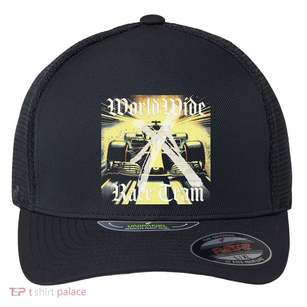 Formula Race Car Single Seat Fast Circuit Bahrain 1 Champion Flexfit Unipanel Trucker Cap