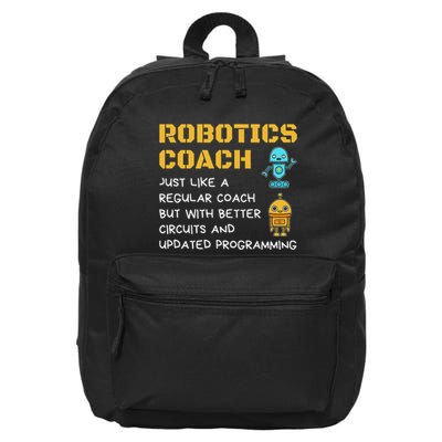 Funny Robotics Coach Definition Robot Combat Gift 16 in Basic Backpack