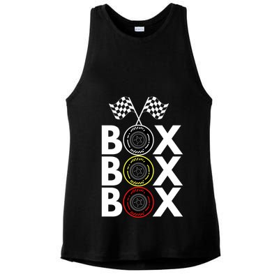 Formula Racing Car Box Box Box Radio Call To PitBox Car Race Formula Racing Ladies PosiCharge Tri-Blend Wicking Tank