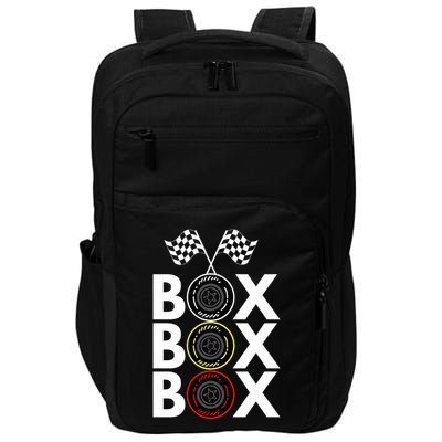 Formula Racing Car Box Box Box Radio Call To PitBox Car Race Formula Racing Impact Tech Backpack