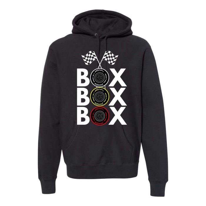 Formula Racing Car Box Box Box Radio Call To PitBox Car Race Formula Racing Premium Hoodie