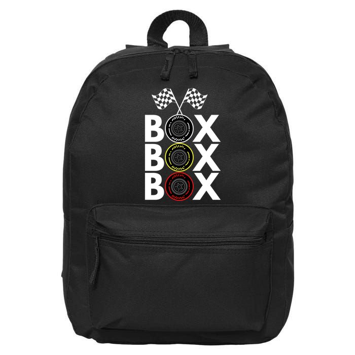 Formula Racing Car Box Box Box Radio Call To PitBox Car Race Formula Racing 16 in Basic Backpack