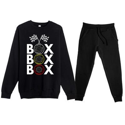 Formula Racing Car Box Box Box Radio Call To PitBox Car Race Formula Racing Premium Crewneck Sweatsuit Set