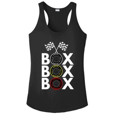 Formula Racing Car Box Box Box Radio Call To PitBox Car Race Formula Racing Ladies PosiCharge Competitor Racerback Tank