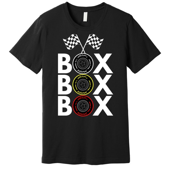 Formula Racing Car Box Box Box Radio Call To PitBox Car Race Formula Racing Premium T-Shirt