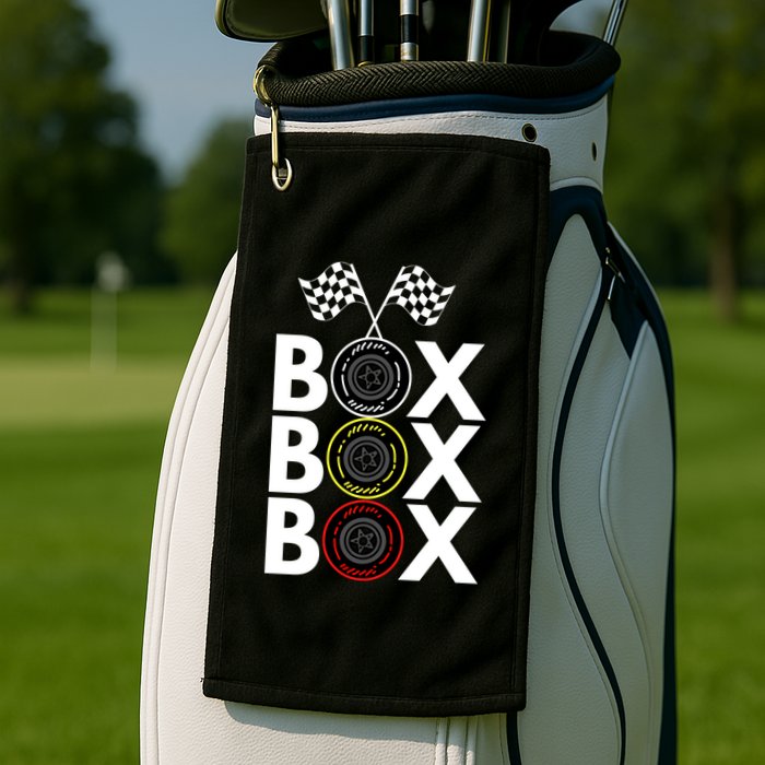 Formula Racing Car Box Box Box Radio Call To PitBox Car Race Formula Racing Golf Towel