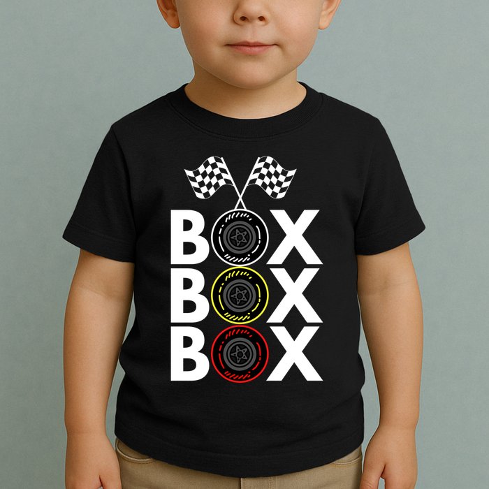 Formula Racing Car Box Box Box Radio Call To PitBox Car Race Formula Racing Toddler T-Shirt