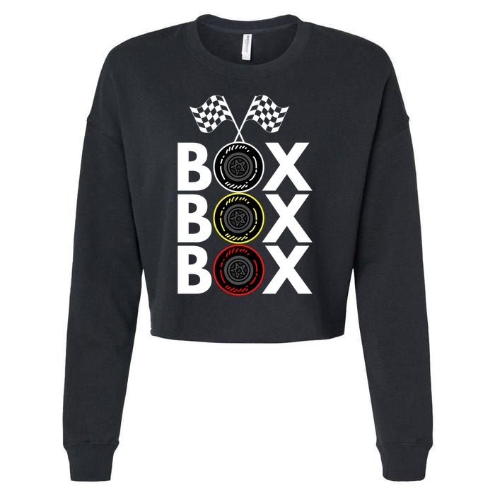 Formula Racing Car Box Box Box Radio Call To PitBox Car Race Formula Racing Cropped Pullover Crew
