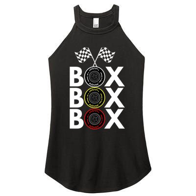 Formula Racing Car Box Box Box Radio Call To PitBox Car Race Formula Racing Women's Perfect Tri Rocker Tank