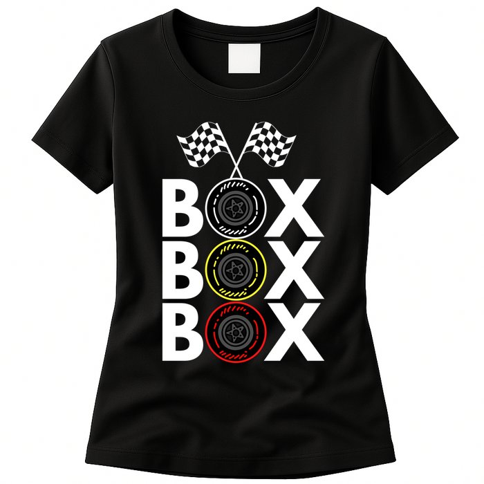 Formula Racing Car Box Box Box Radio Call To PitBox Car Race Formula Racing Womens T-Shirt